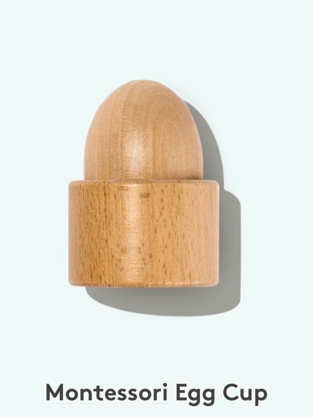 Lovevery Wood Montessori Egg Cup - Natural Brown